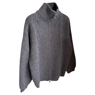 韩系休闲立领双拉链开衫毛衣女2025冬季新款加厚保暖软糯亲肤外套