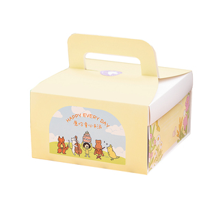 可爱卡通包装盒烘焙点心糖果饼干玛德琳零食面包手提盒伴手礼盒