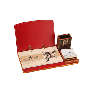 高档台历2026年商务办公桌面摆件皮质多功能笔筒周历月历定制创意新款马年日历记事企业广告公司logo内页印刷