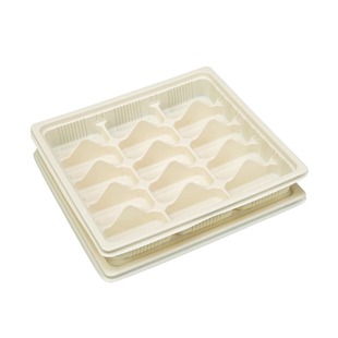 一次性饺子盒可降解水饺打包盒外卖加厚带盖专用玉米淀粉环保餐盒