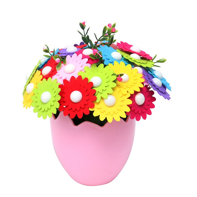 纽扣花束diy制作材料包手工创意幼儿园教师节礼物益智儿童玩具