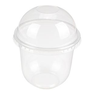 网红波波杯u型360ml草莓包装盒圣代杯子透明一次性抱抱啵啵杯蛋糕