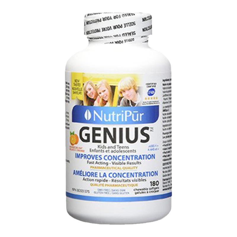 加拿大NutriPur Genius Kids&Teens兒童學(xué)霸助學(xué)劑聰明豆 180粒