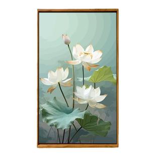 2023新款好运莲莲数字油画diy填充涂色手工绘客厅玄关油彩装饰画