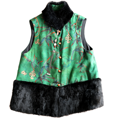 云澍新中式印花马甲香云纱