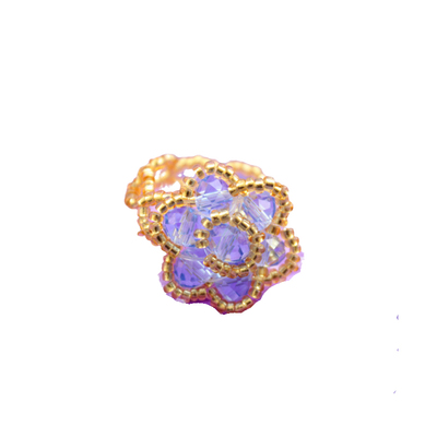 diy地摊货源编织水晶串珠戒指