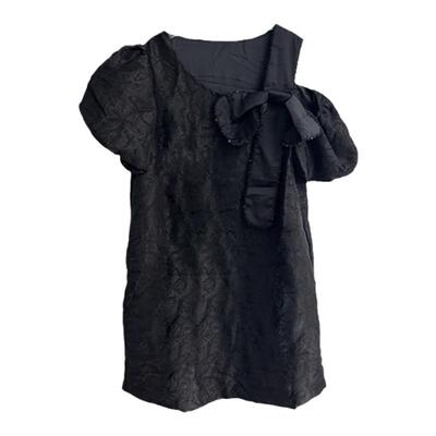 RR fashion 连衣裙女2026春季新款重工刺绣暗花拼接蝴蝶结裙子