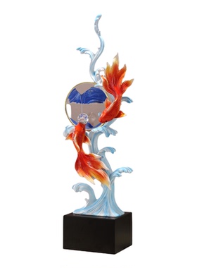 年年有余锦锂双鱼流沙画摆件