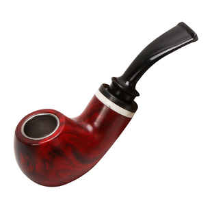 烟斗传统老式男士过滤烟斗空腔大气室烟袋锅非实木旱烟袋烟丝专用