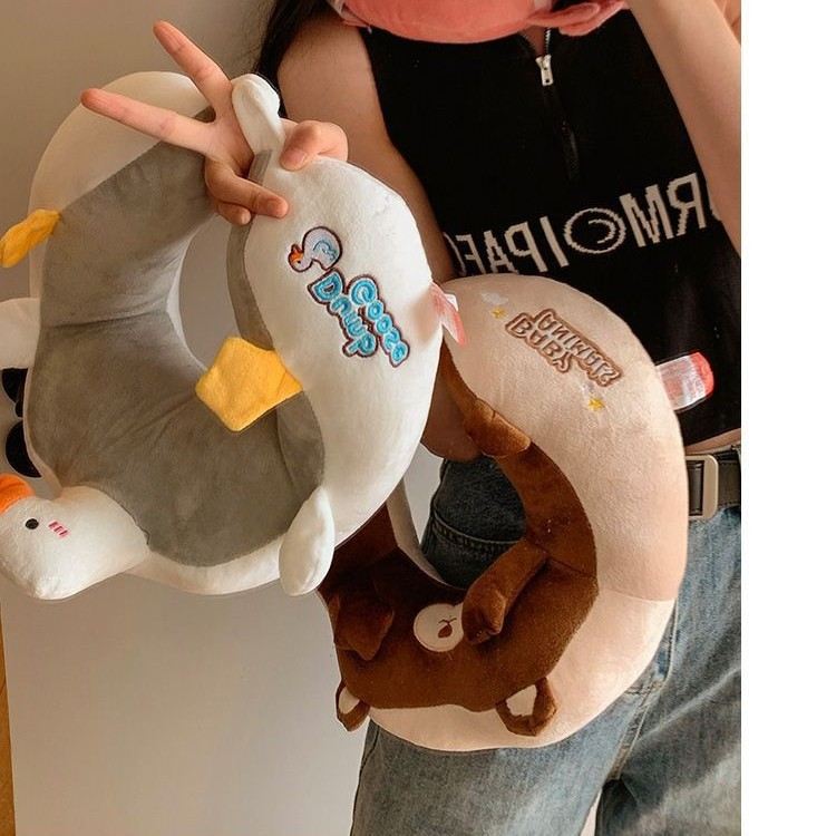 高颜值毛绒u型脖子坐车护护办公室枕靠枕颈枕睡觉坐飞机枕头枕颈