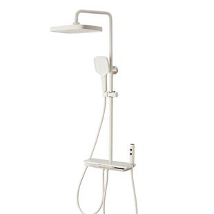 潜水艇奶油风花洒家用淋浴套装卫生间卫浴钢琴键淋浴器HS8406H