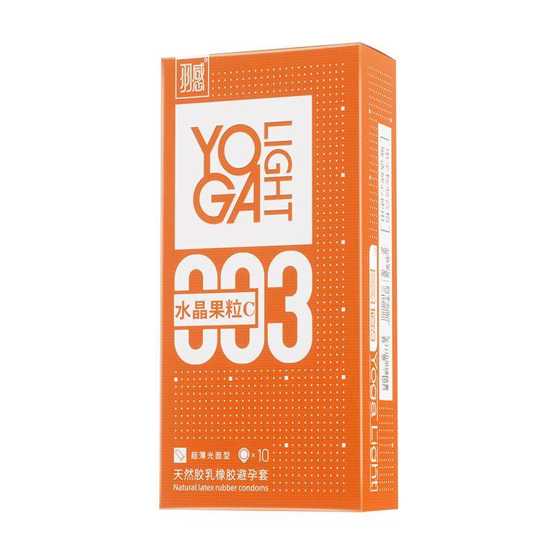 【顺丰】羽感003水晶果粒C超薄避孕套1400mg润滑液玻尿酸安全套