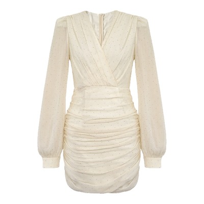 女装时尚褶皱设计感包臀裙