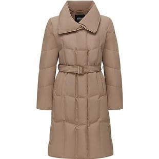 波司登2025冬季新款羽绒服女鹅绒商务气质纯色中长款简约保暖外套