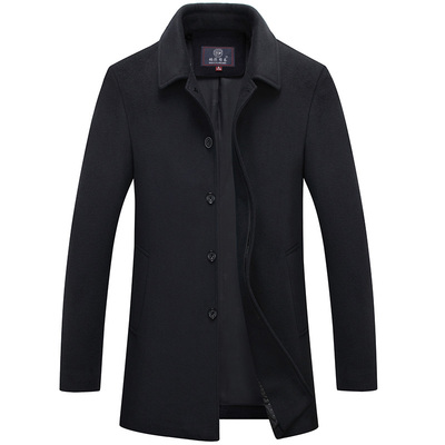 啄木鸟中长款羊绒呢子风衣外套