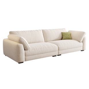 雪尼尔布艺沙发小户型客厅三人位直排奶油风新款可拆洗猫抓布沙发