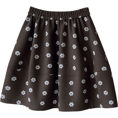 日韩miu系复古毛呢料花苞蓬蓬裙