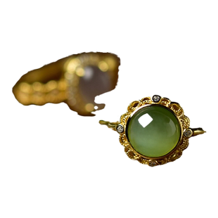 玉戒指女东海水晶翡翠宝玉石碧玉糖玉晴水猫眼散珠子和田玉银戒指