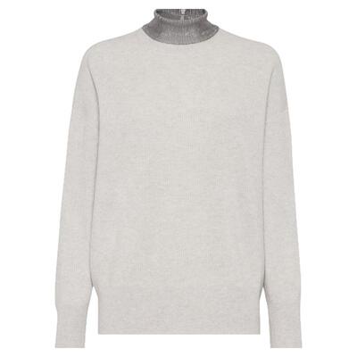 BC/Brunello Cucinelli 秋冬女士简约半高领宽松羊绒毛衣银泰