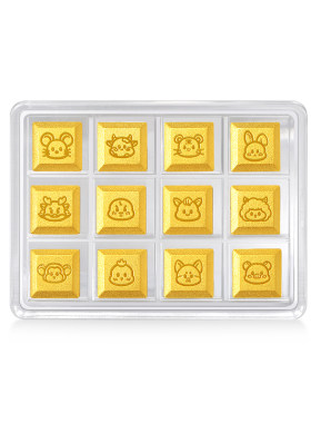 老庙黄金十二生肖足金巧克力送礼送朋友生日礼物