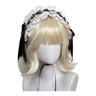 洛丽塔KC网红发箍猫耳朵发夹边夹日系Lolita蕾丝蝴蝶结发带头饰