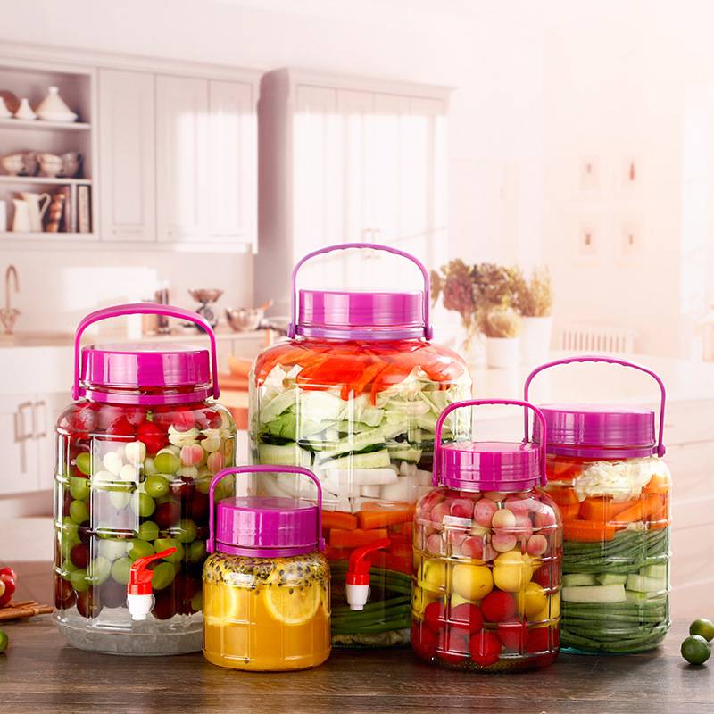 厂家批发家用酿酒方格泡酒斤酒罐泡菜坛斤密封子玻璃瓶10玻璃罐20