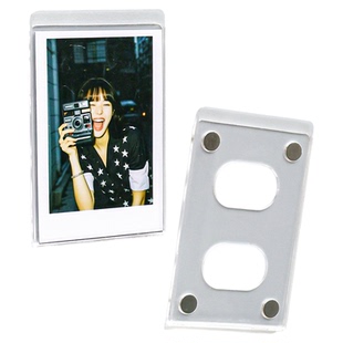 亚克力磁吸冰箱贴磁性展示框拍立得相框白边相纸小卡展示架照片框