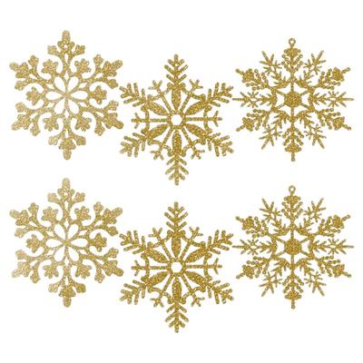 12片金葱纸闪光雪花片圣诞节装饰圣诞树挂饰吊饰橱窗吊顶场景布置