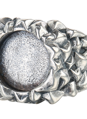 diy纯银蜜蜡绿松石戒指空托