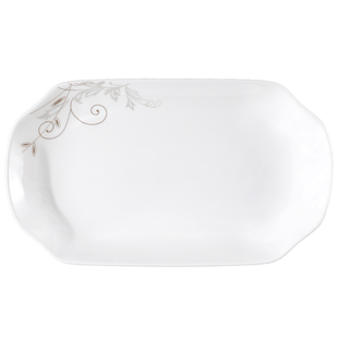 11/12英寸陶瓷鱼盘2只装家用清蒸鱼碟寿司盘创意长方大菜盘可微波