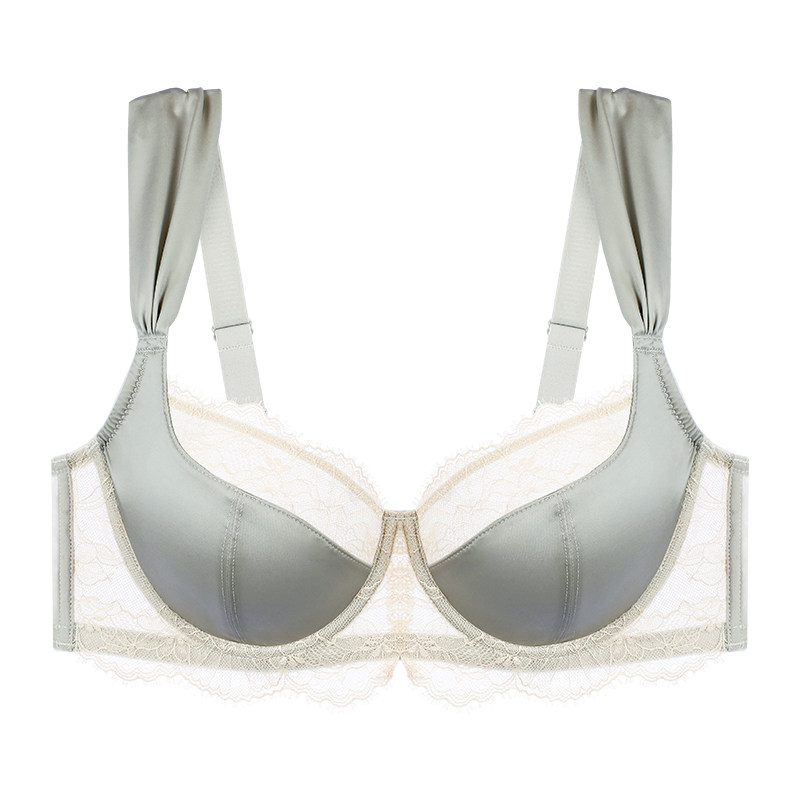 EMMAROSE大码内衣女薄款透气大胸显小聚拢收副乳防下垂胖mm文胸