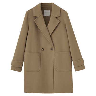 水云间西装领双面毛呢大衣外套纯羊毛女冬日氛围感知性学术风2025