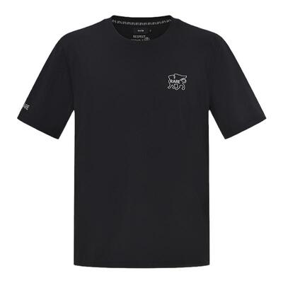 RARE威雅男装奥莱outlets夏季户外系列飞狮胶印黑色短袖T恤男