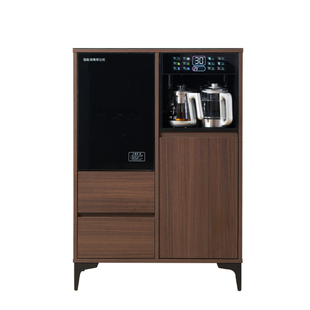 2025新款家用中式实木茶吧机高端客厅智能全自动饮水机置物柜一体