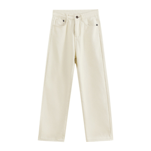 alex stevens 御寒神器 加绒加厚直筒牛仔裤女秋冬季高腰显瘦裤子