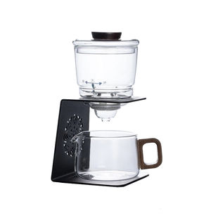 璃月旋转泡茶器玻璃自动懒人耐高温茶具套装家用轻奢高档泡茶壶