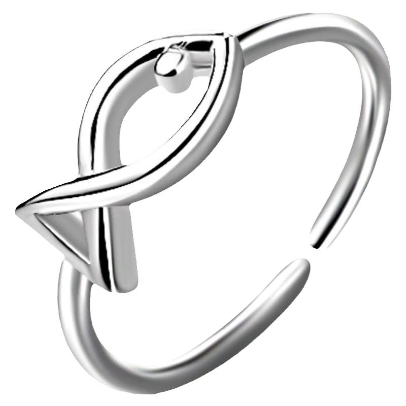 老银匠s925银镂空小鱼戒指开口女生设计感纯银生日礼物银戒指女士