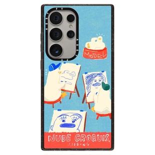 颓废鸭手机壳磁吸magsafe亚克力防摔保护套适用于三星Galaxy S25ultra/S25/S24/S23ultra可爱个性创意