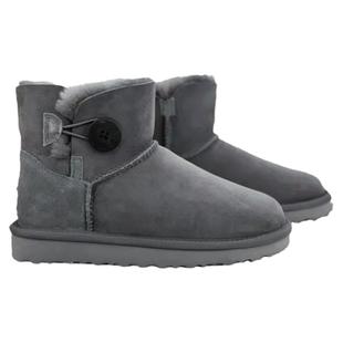 秋冬新款桑坡羊皮毛一体雪地靴女木扣款纯皮百搭学生鞋毛毛加厚靴