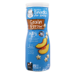 美国嘉宝GERBER星星饼干泡芙水蜜桃味8个月+婴儿宝宝辅食