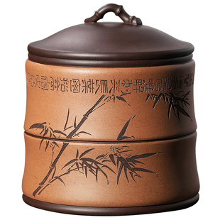 紫砂茶叶罐大号七子饼装茶饼罐散茶存茶罐原矿醒茶缸茶具家用储存