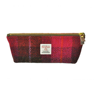 哈里斯粗花呢创意三角笔袋文具杂物小收纳包钱包大容量便携文具袋