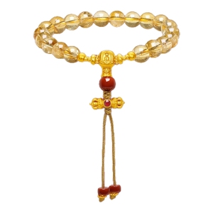 周六福黄金5d硬金手串女藏金文玩流光金刚杵黄金镶嵌手饰新年礼物