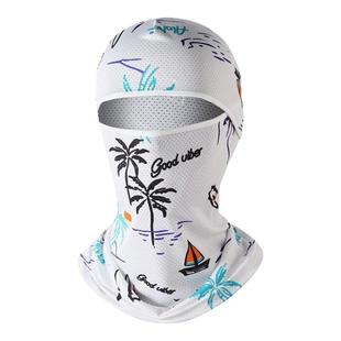 夏季冰丝头套男骑行钓鱼防晒头巾电焊工面罩护颈一体帽子头盔内衬