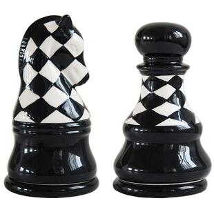 CMYD创意款陶瓷象棋牙签筒家用高颜值防尘牙线棉签收纳罐乔迁礼物