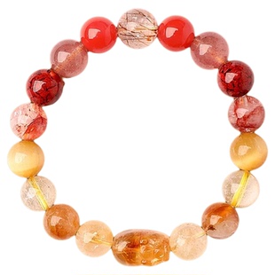 2026新款五行多宝貔貅水晶手链火土补缺喜水金木火土玛瑙招财手串