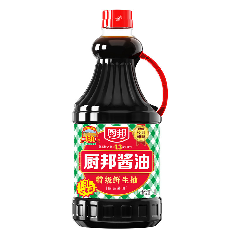 厨邦酱油1.9L大瓶特级酿造生抽