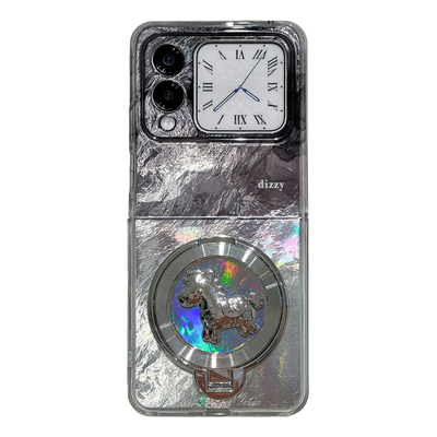 折叠款锡纸纹软胶创意马支架外壳