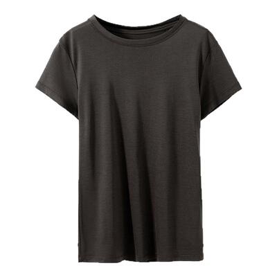 现货【凉感奶皮T】1OO%天丝 ROW极简风弹力显瘦圆领短袖纯色T恤