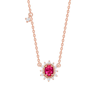 ENZO「雪花」系列18K金红宝石钻石项链EZV8336新春礼物